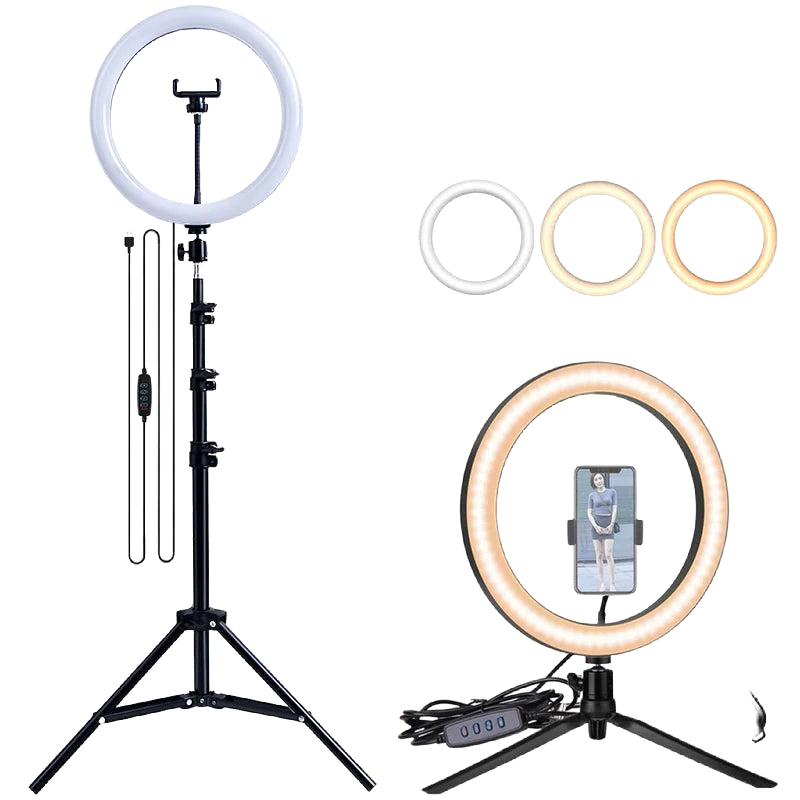 33cm LED Selfie Ring Light - Dimmable Photography Lamp with Tripod for TikTok