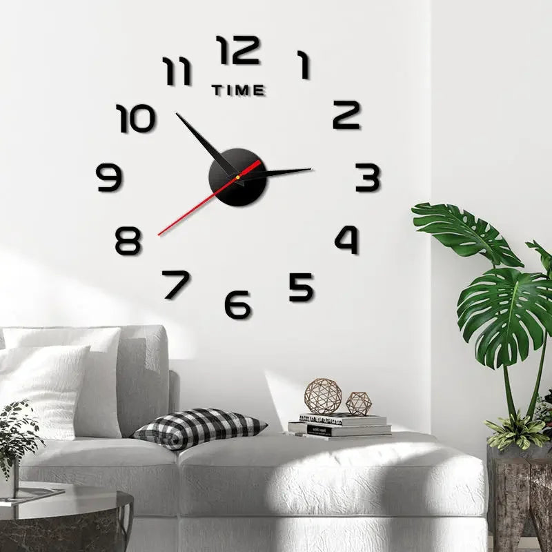 Creative 3D Digital Wall Clock - DIY Acrylic Silent Mirror Clock for Kitchen & Bedroom