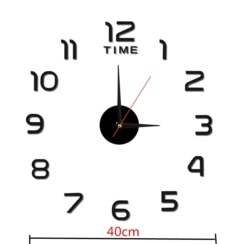 3D Luminous Modern Wall Clock - DIY Mute Mirror Stickers for Living Room & Bedroom Decor