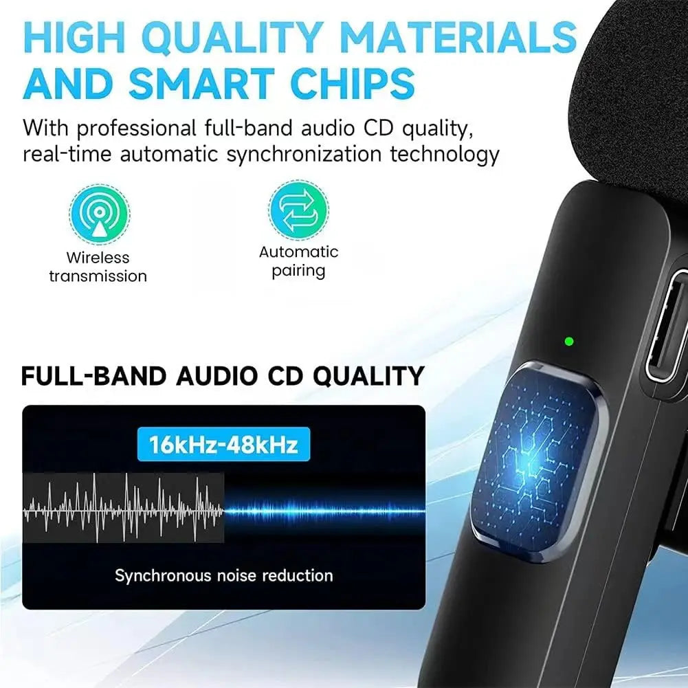 Lavalier Wireless Microphone for iPhone iPad 2 Pack Portable Noise Cancelling/Muting Microphone for Recording Live Stream TikTok