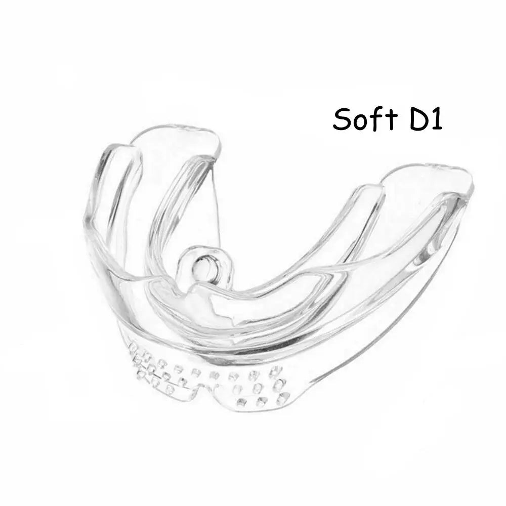 Transparent Soft D1 mouthguard for teeth protection with textured interior