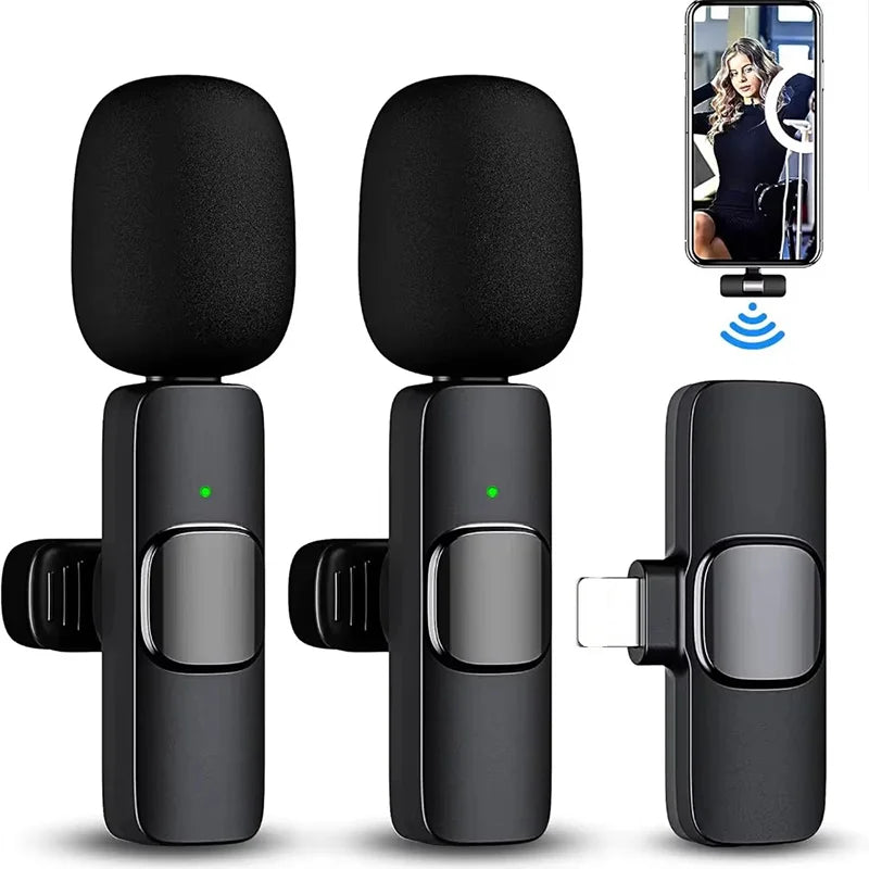 Wireless Lavalier Microphone - Plug and Play Noise Canceling for YouTube TikTok