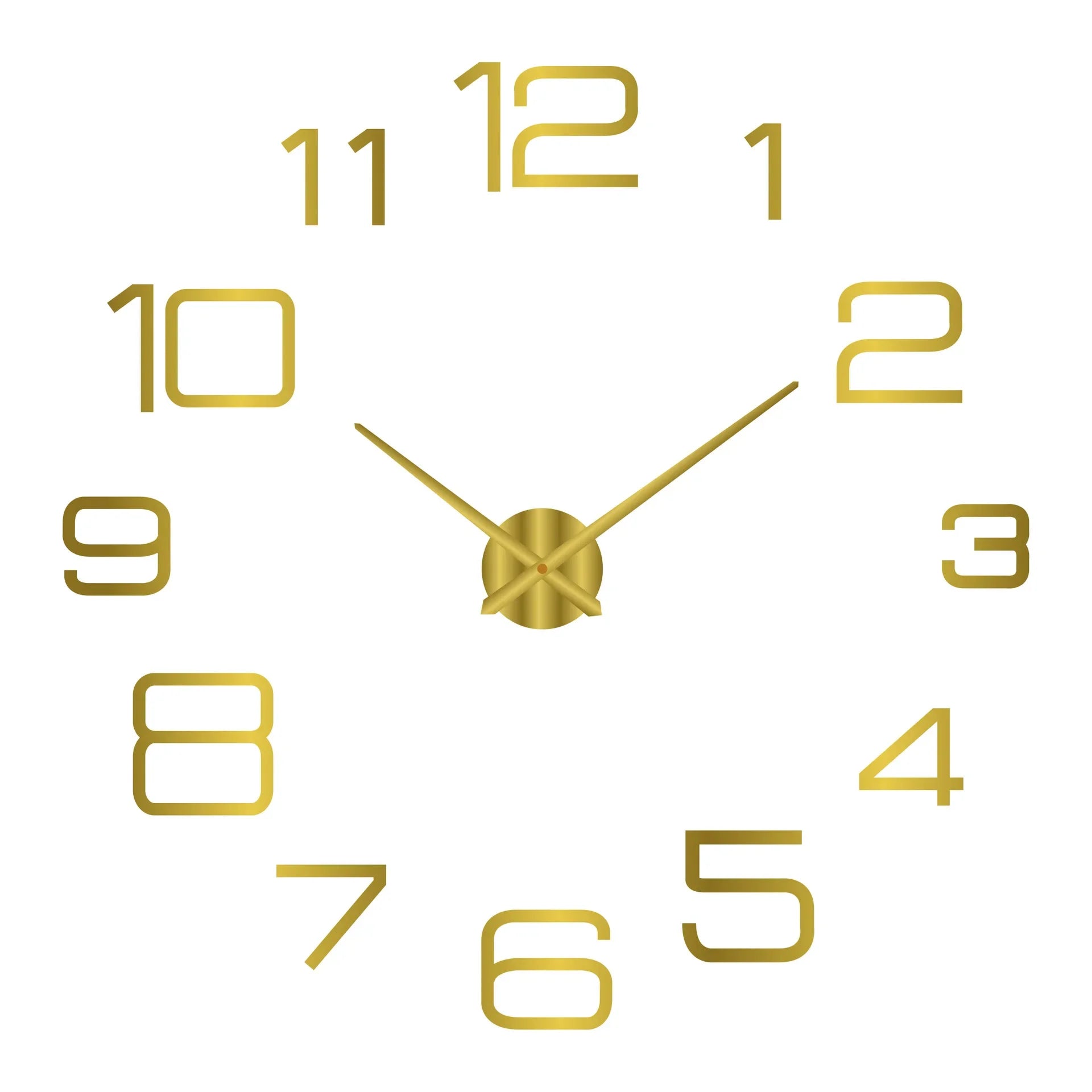 2D/3D Large Roman Numeral Wall Clock - Acrylic Mirror DIY Quartz Clock Stickers