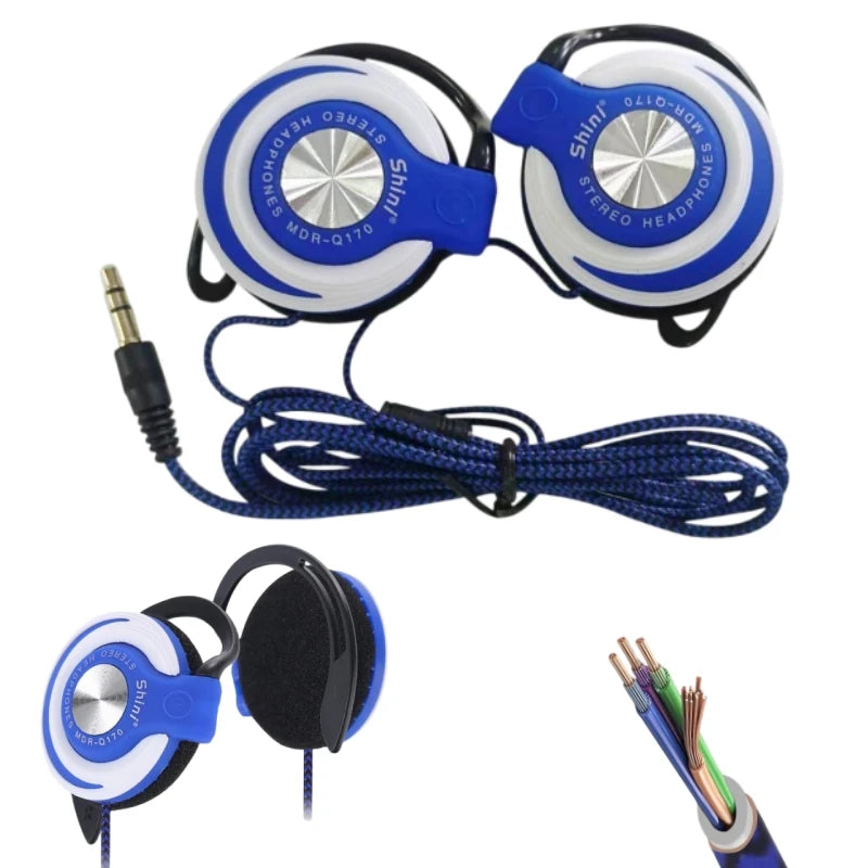 3.5mm Wired Headphones HIFI Studio Monitor, Over-Ear Bass Enhanced Headset with Adjustable Ear Hook for Music Gaming