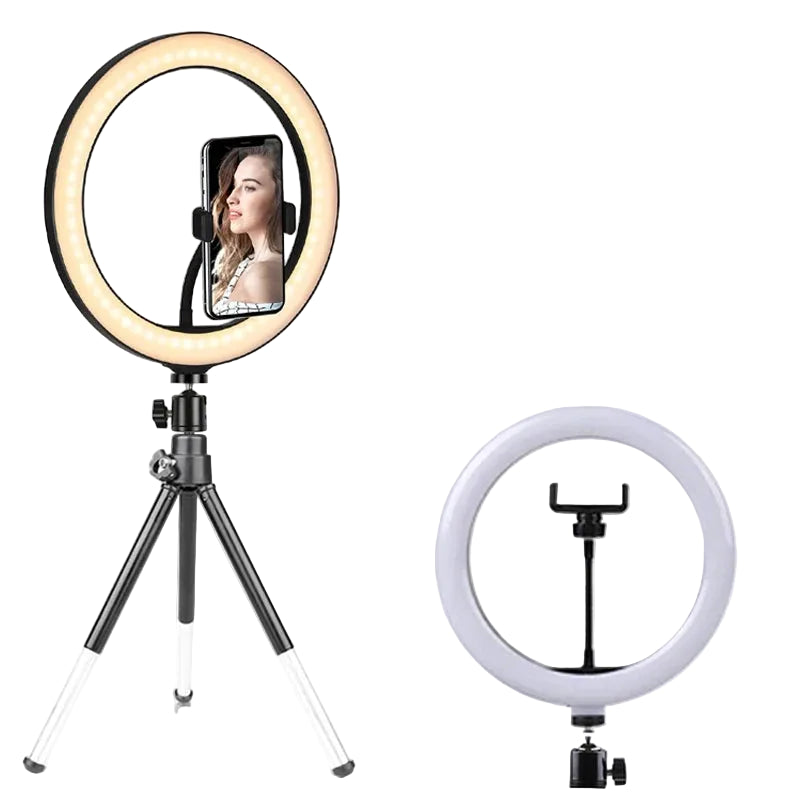 10 Inch LED Selfie Ring Light - Dimmable Photography Fill Lamp with Mini Tripod