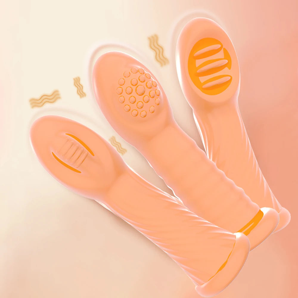 Finger Vibrators Orgasm G Spot Clitoris Vaginal Stimulator Sex Toys For Women Masturbator Brush Vibrating Finger Sleeve Sex Toys