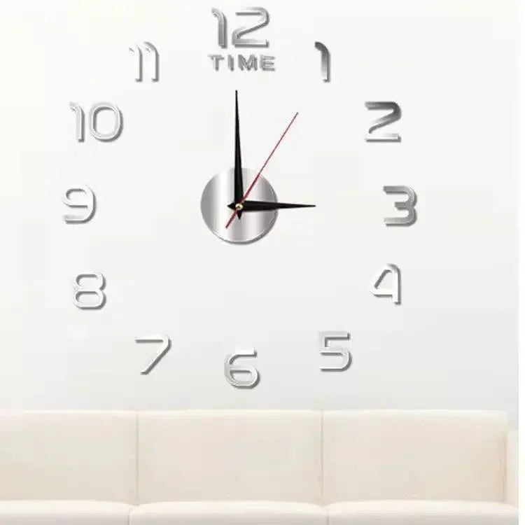Creative 3D Digital Wall Clock - DIY Acrylic Silent Mirror Clock for Kitchen & Bedroom