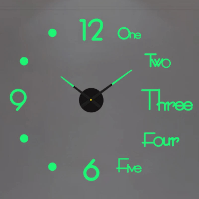 Roman Numeral 3D Mirror Wall Clock - Large DIY Quartz Clock for Living Room