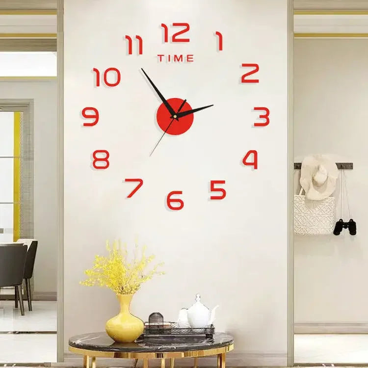 Creative 3D Digital Wall Clock - DIY Acrylic Silent Mirror Clock for Kitchen & Bedroom