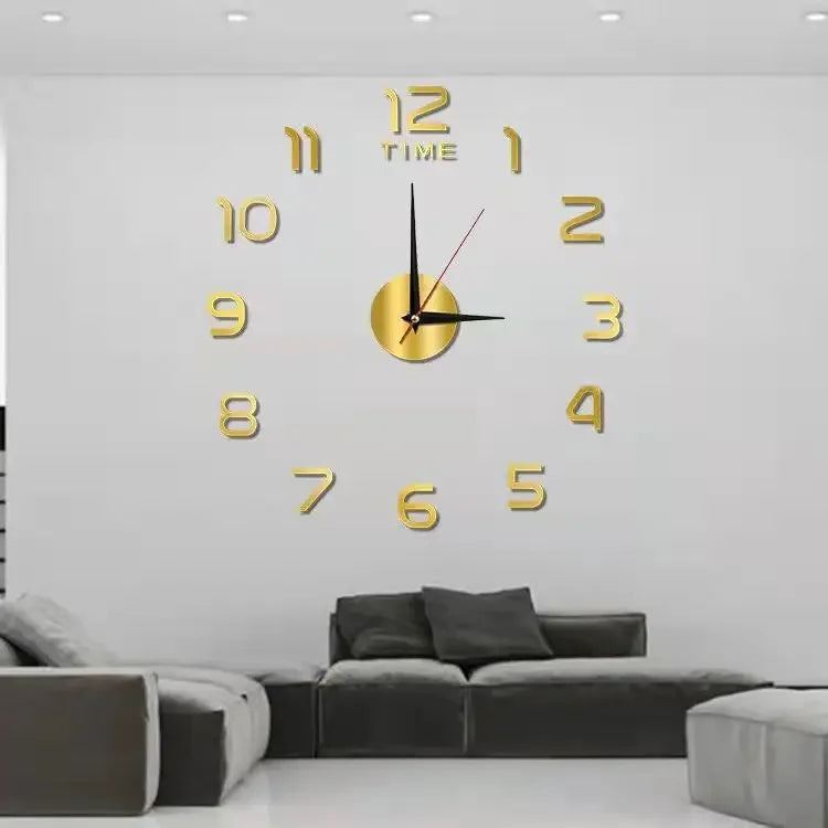 Creative 3D Digital Wall Clock - DIY Acrylic Silent Mirror Clock for Kitchen & Bedroom