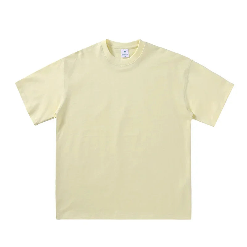 2025 Summer Oversized T-Shirt - Cotton Solid Color Tee for Men and Women