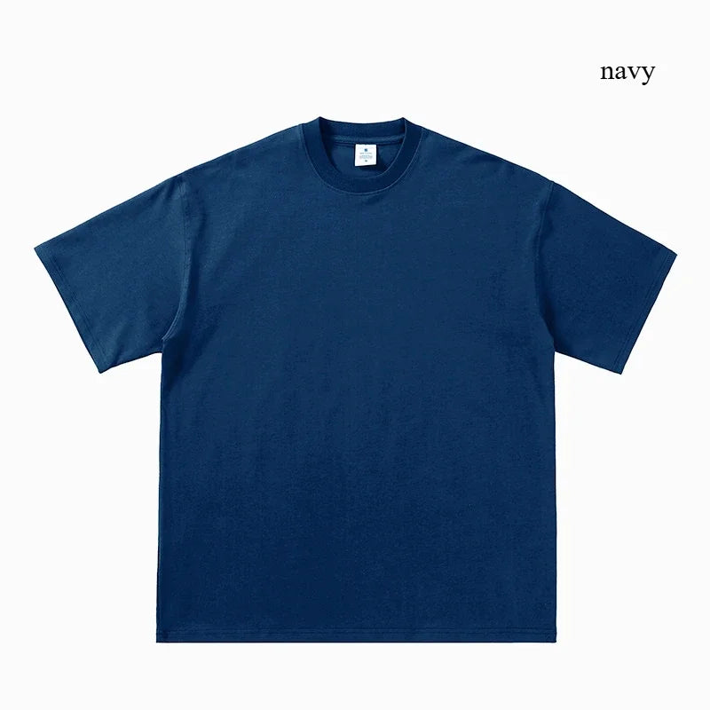 2025 Summer Oversized T-Shirt - Cotton Solid Color Tee for Men and Women