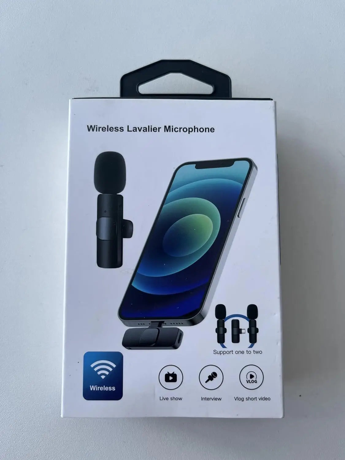 Lavalier Wireless Microphone for iPhone iPad 2 Pack Portable Noise Cancelling/Muting Microphone for Recording Live Stream TikTok