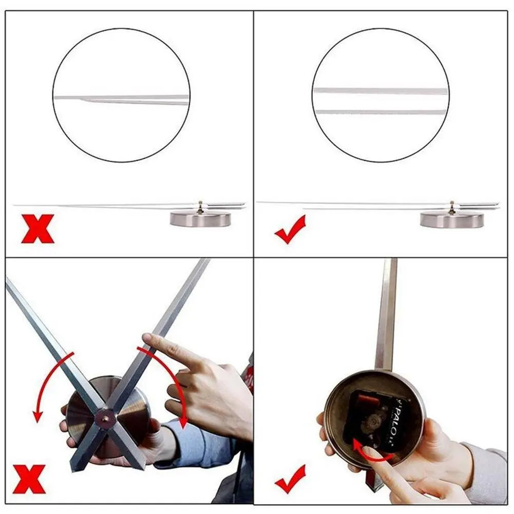 2D/3D Large Roman Numeral Wall Clock - Acrylic Mirror DIY Quartz Clock Stickers