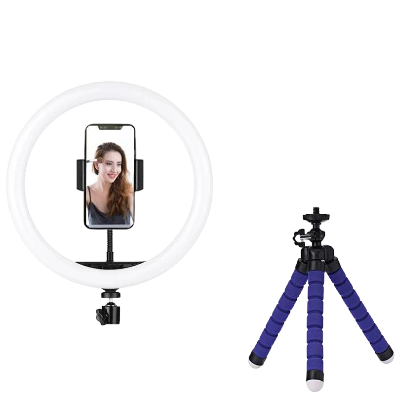 LED Ring Light with 20cm Tripod Stand - Adjustable Photography Lighting for Phone